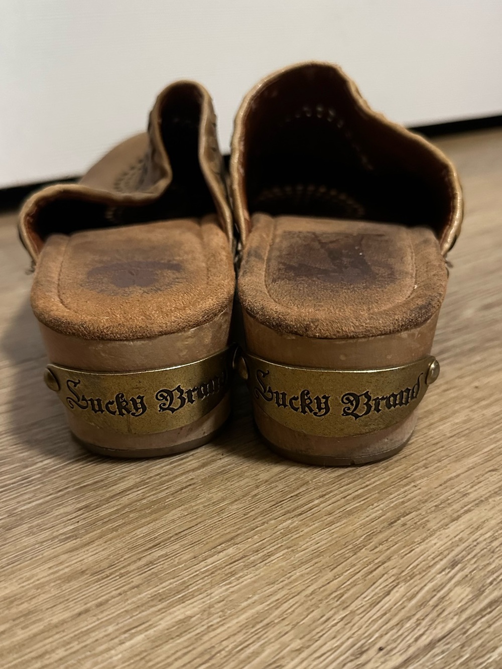 Lucky Brand Brown Leather Perforated Mule Clogs Women’s 10 - Picture 6 of 8